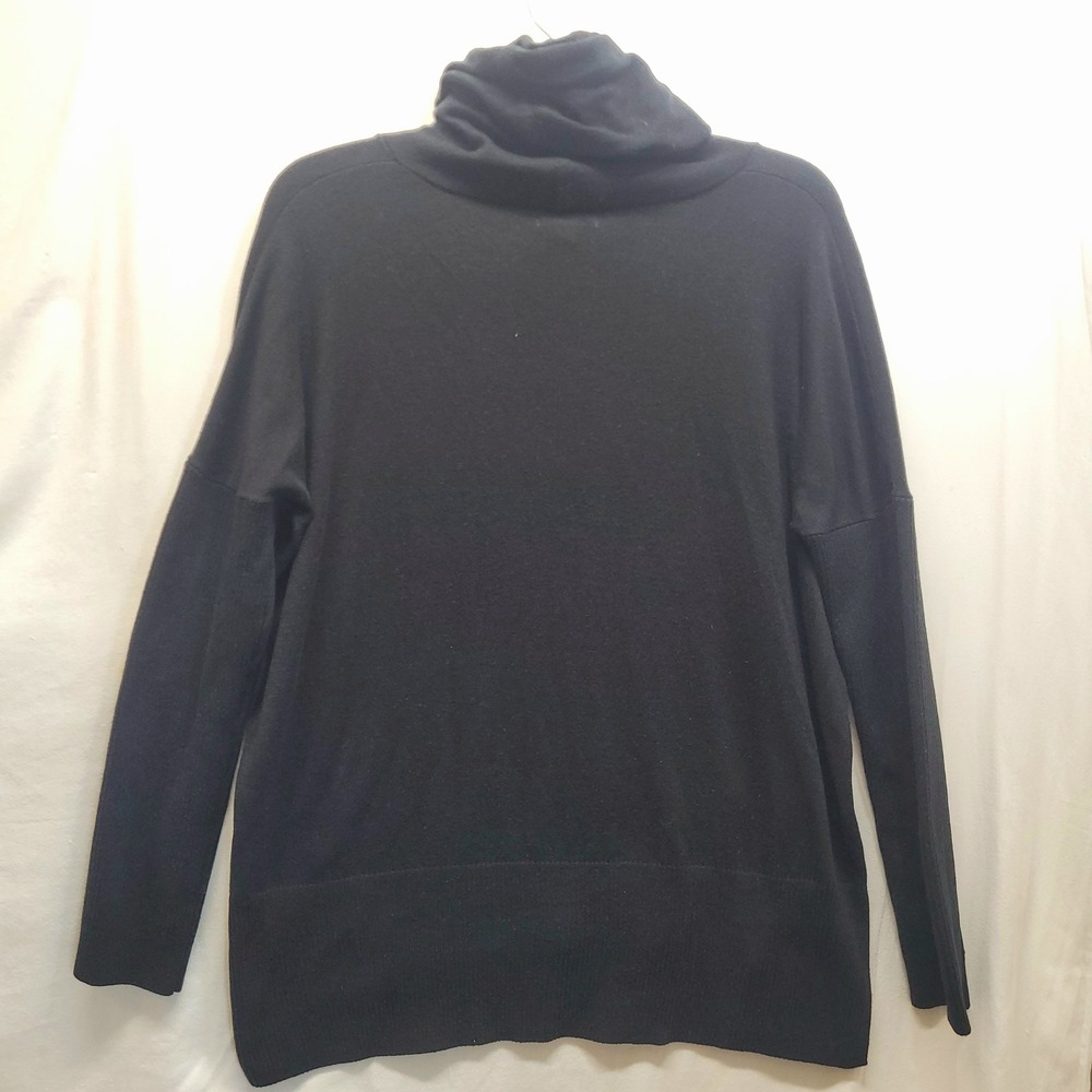 Gap Body Womens Large Black Hoodie Sweater Relaxed Fit High-Low Hem Mixed Knits - Picture 7 of 15
